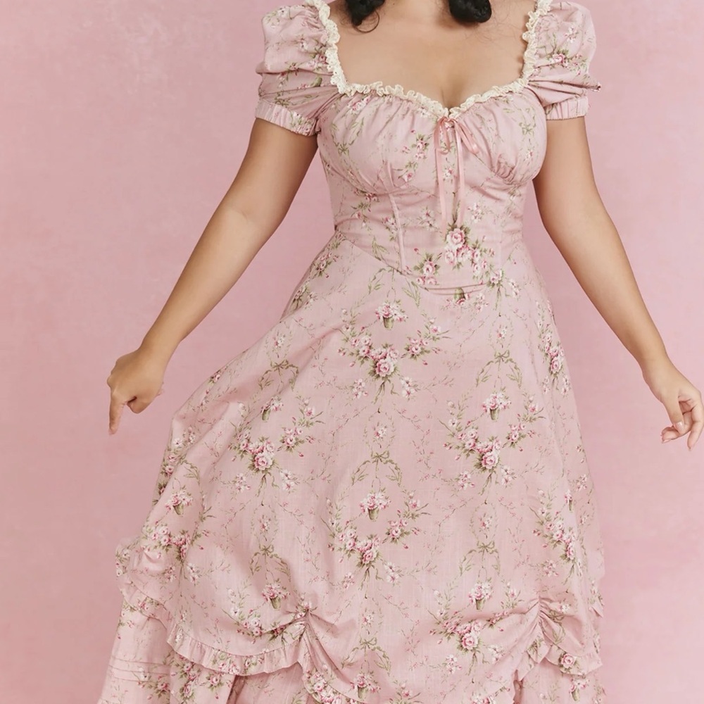 NWOT Lacemade Pink Roses Rosa Rubus Story Corset Dress Size 3XL - Picture 16 of 16
